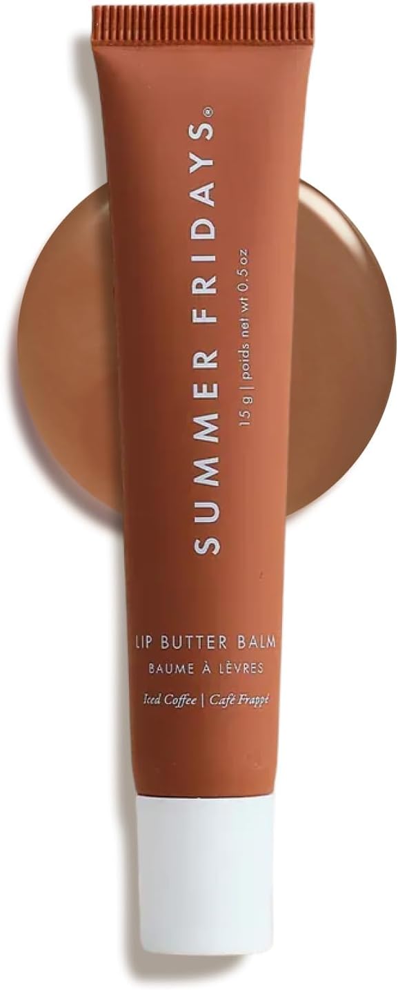 Lip Butter Balm - Conditioning Lip Mask and Lip Balm for Instant Moisture, Shine and Hydration - Sheer-Tinted, Soothing Lip Care - Iced Coffee (0.5 oz)