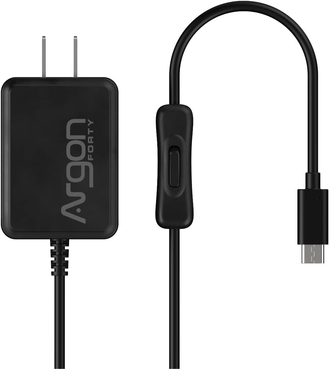 Argon Forty USB-C Power Supply V2 with Switch for Raspberry Pi 4