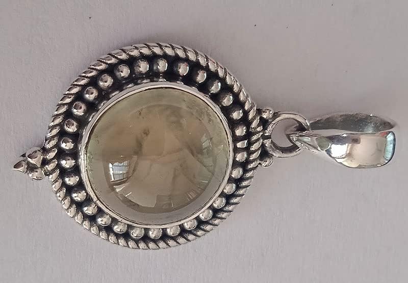 Miniatura 5 de 925 sterling silver pendant jewelry prehnite stone handmade jewelry round shape hot selling items lovely gift