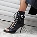 UTIKLIOU Womens Mesh Sandals Peep Toe High Top Sandals Lace Up Summer Boots Buckle Strap Party Sexy Pump Shoes Open toe (Black Size 11)