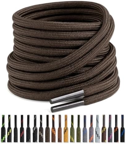 Puzeam 2 Paar 4.5mm Rund Stiefel Schnürsenkel für Damen Herren Wanderschuhe | Reißfeste Schuhbänder für Arbeitsschuhe und Wanderstiefel, Ersatz Bergschuhe Schuhband für Damen und H