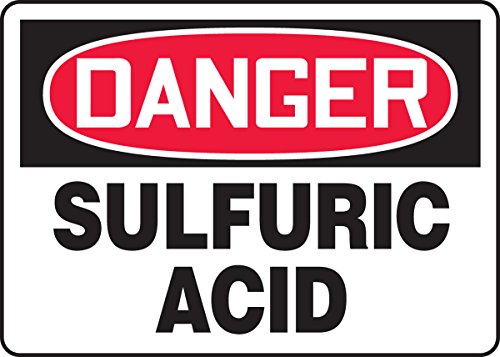 Signalétique Danger Acide Sulfurique adhésive pour sécuriser les zones de stockage de produits