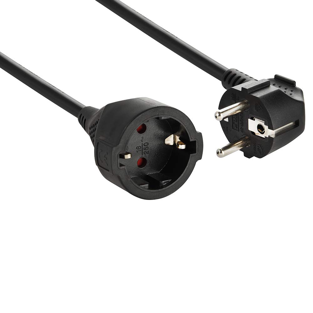 Electraline 101548 Przedłużacz z uziemieniem, 25 m, biały, przewód z tworzywa sztucznego, IP20, przedłużacz z zabezpieczeniem przed dziećmi, czarny, 25 m