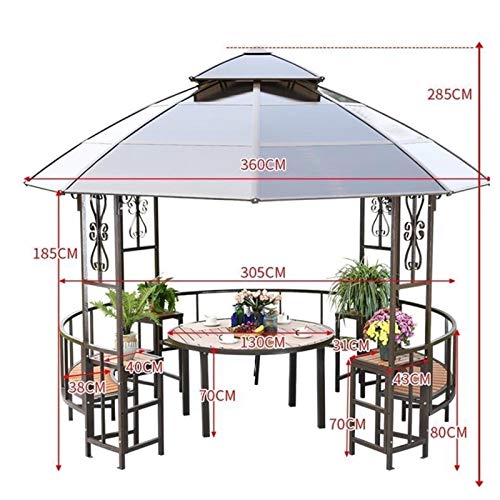 ACIYD Außenterrassen, Pavillon, Villa, Garten, Party, Überdachung, 12x12 ft Outdoor Pavillons for Patios mit Netz- und Vorhängen, Hinterhof-Baldachin Pavillon – Bild 7