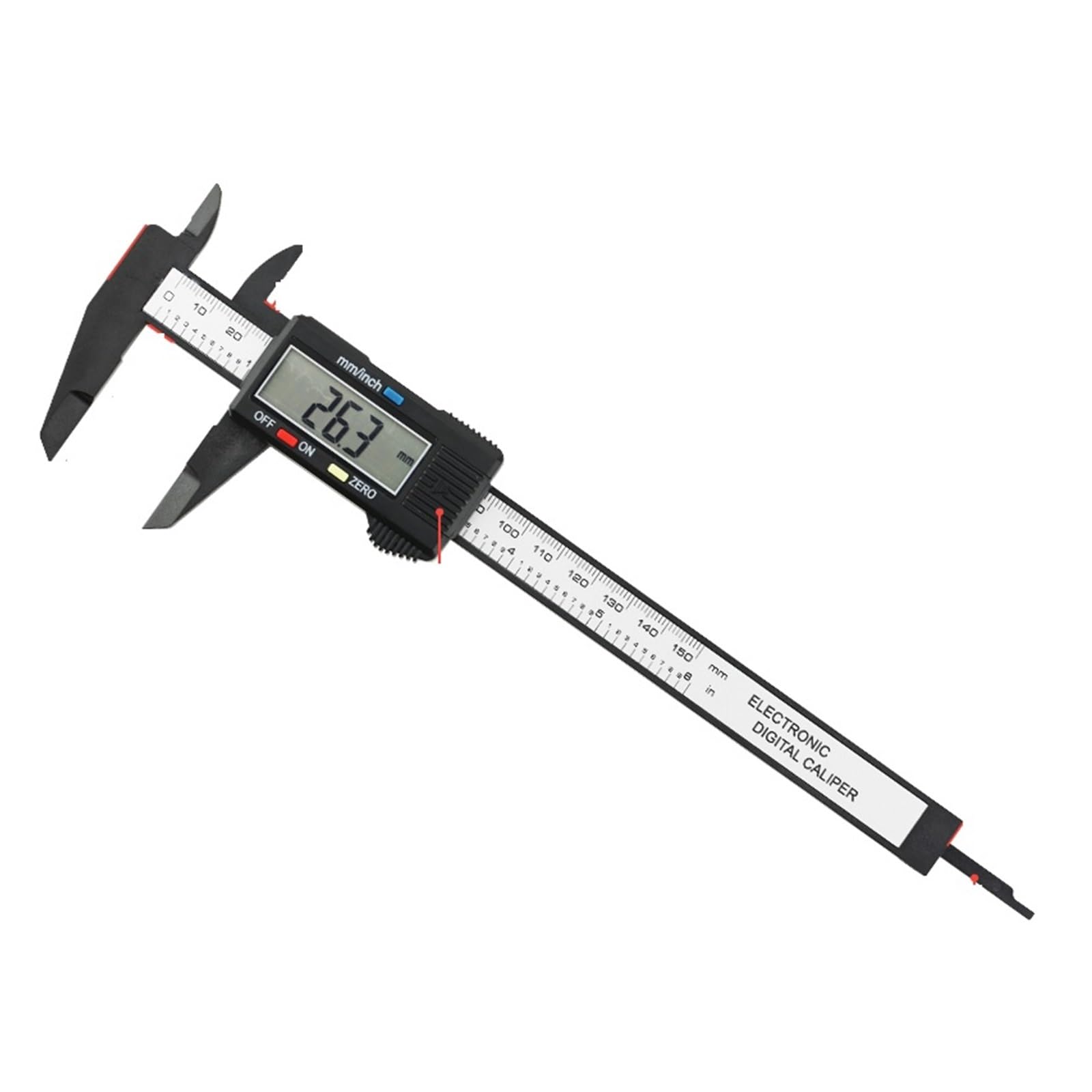 SWENEEN Plastic Pachometer Digital Calibrator Electronic Tools Depth Gauge Measuring Instruments Vernier Digital Caliper Digital Ruler,Caliper Black 150