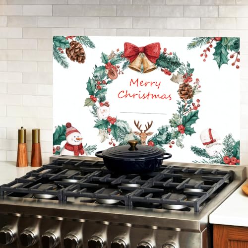 Image of Christmas Wreath Backsplash Peel and Stick, 35.4x23.6 in