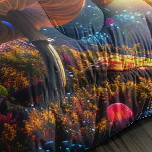 Image of AILONEN Beautiful Fairy Comforter Set Full Size, Butterfly Mushroom Fairy Bedding Set for Kids,Girls,Forest Spirit Duvet Set,3-Pieces, 1 Quilt and 2 Pillowcases,All Season,Soft