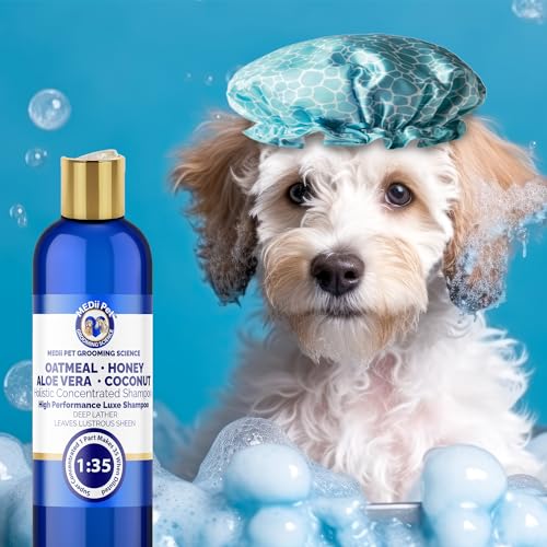 Image of Oatmeal Aloe Honey Coconut Dog Shampoo - Soothing Relief for Itchy Skin, Allergy Support, Rejuvenates Fur- Gentle Formula for All Breeds 16oz SUPER Concentrate Makes 4 gallons.Dogs Earthbath
