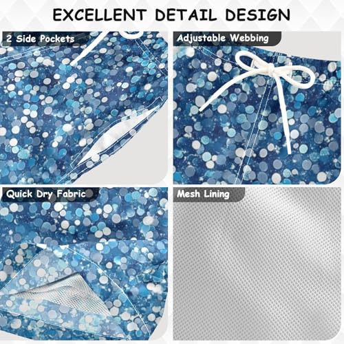 Pigsaly Boys Swim Trunks Ocean Blue Sea Gradient Flashing Glitter Boys Board Shorts Swimsuit Swimwear Bathing Suit 2T3