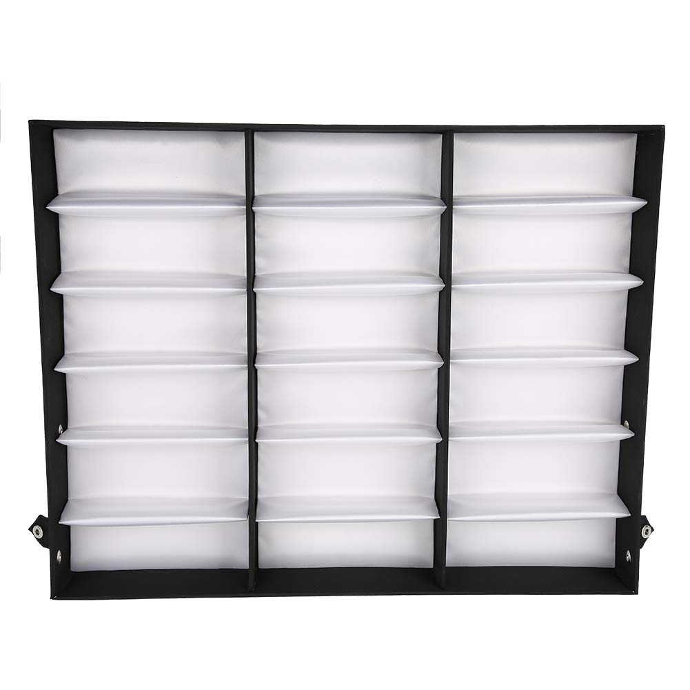 Ejoyous Brillenständer für 18 Paare Brillen, Brillenbox Sonnenbrillen Ständer Glasses Schmuck Display Box Brillendisplay Brillenorganizer Brillenaufbewahrung/Präsentation 47.5 x 37.5 x 6 cm