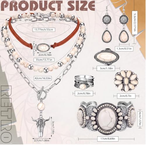 Image of Ecally Western Turquoise Jewelry Set for Women