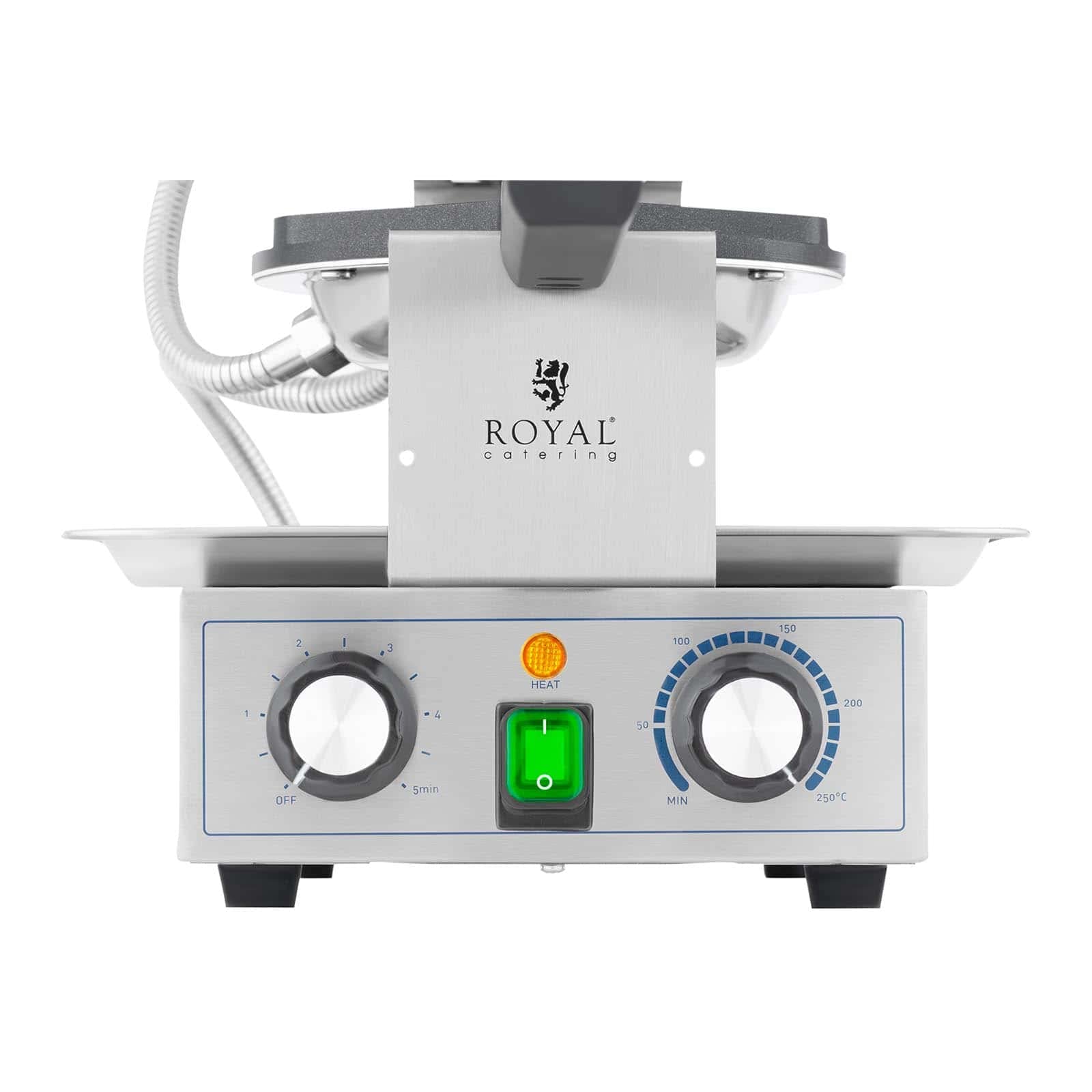 Royal Catering Gaufrier Bubble Pivotant Appareil À Graufres Bulles 1400w RCPMW-1400K (1 400 W, 50-250 °C, Minuterie 0-5 min, Alu & Inox)