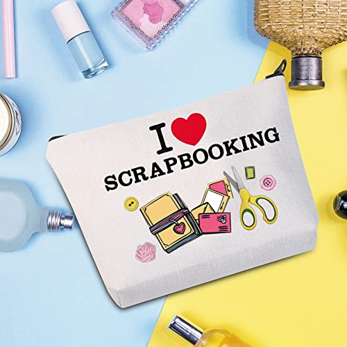 Image of WZMPA Scrapbook Lover Cosmetic Makeup Bag Scrapbook Fan Gift I Love Scrapbooking Zipper Pouch Bag For Women Girls (Scrapbooking)