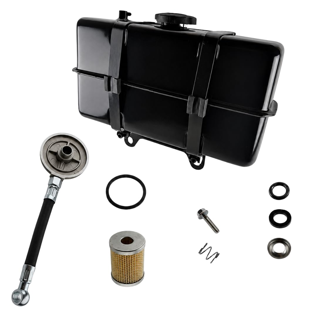 Generico Kit Serbatoio Completo + Supporto Filtro Nafta + Tasselli Serbatoio + Tubo Collegamento compatibile per motori Lombardini Diesel 6LD360 6LD400 6LD435 LDA520 per motozappa e motocoltivatore