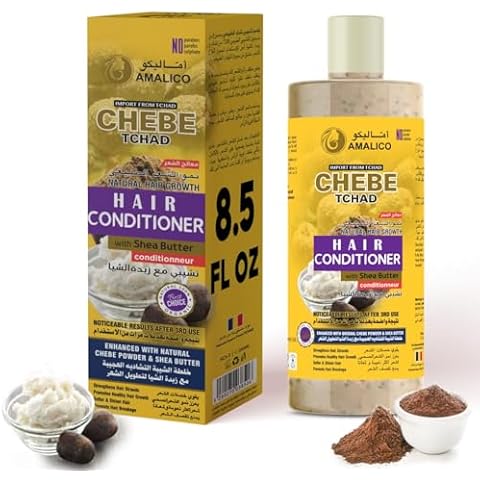 Sulfate Free Hair Conditioner with Chebe Powder and Shea Butter for Hair Growth 8.5 FL.OZ Deep Conditioner for Curly Hair Cover