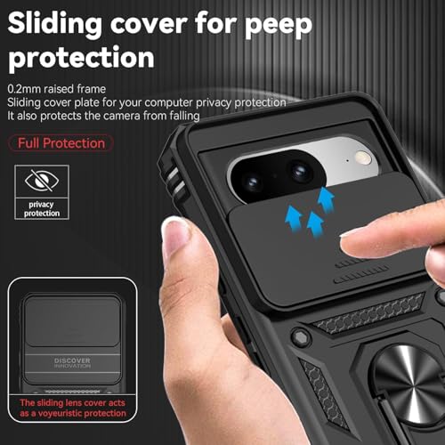 Image of Scalebee Google Pixel 8 Heavy Duty Armor Back Cover, Black