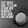 AXE Mens Shower Scrubber Tool, 2-Sided Detailer, Gray Color, Mesh Side for Lathering, Exfoliator for Smoothing Dry, Rough Skin