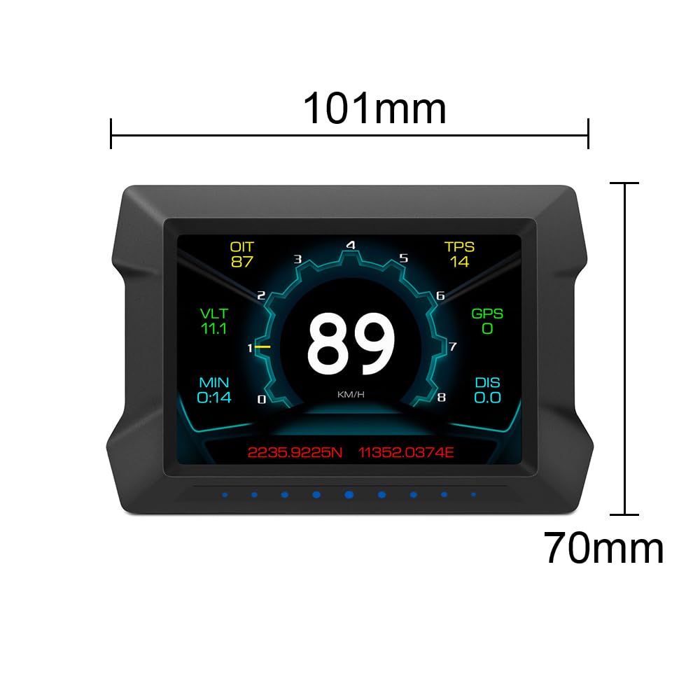 Head Up Display Con alarma de exceso de velocidad y bajo voltaje, sistema dual, medidor de pendiente e inclinación, pantalla HUD, electrónica for automóvil, GPS, velocímetro Head Up Display Coche