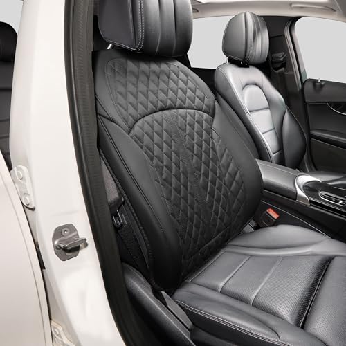 Housse de siège voiture en cuir véritable noir de vachette premium pour berlines segment B et C