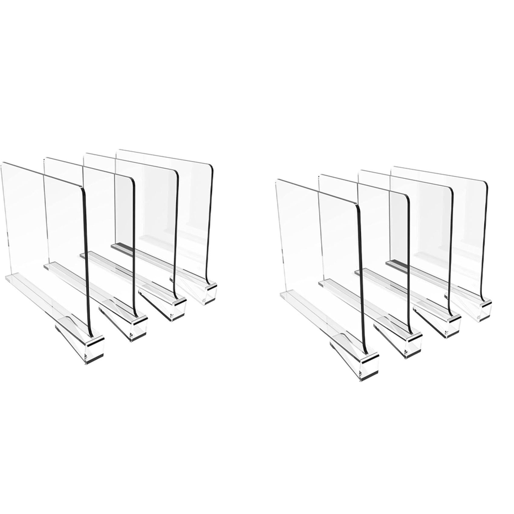 Hndhbfgrt 8 Pack Shelf Dividers for Closet Organization,Clear Wood Shelves Dividers for Kitchen Cabinets,Clothes Organizer