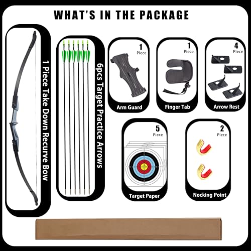 Sopoger Archery Bow And Arrow Adult - Takedown Recurve Bows For Adults Youth Beginner 20Lbs 30Lbs Left And Right Handed Outdoor Target Practice Hunting thumb #1