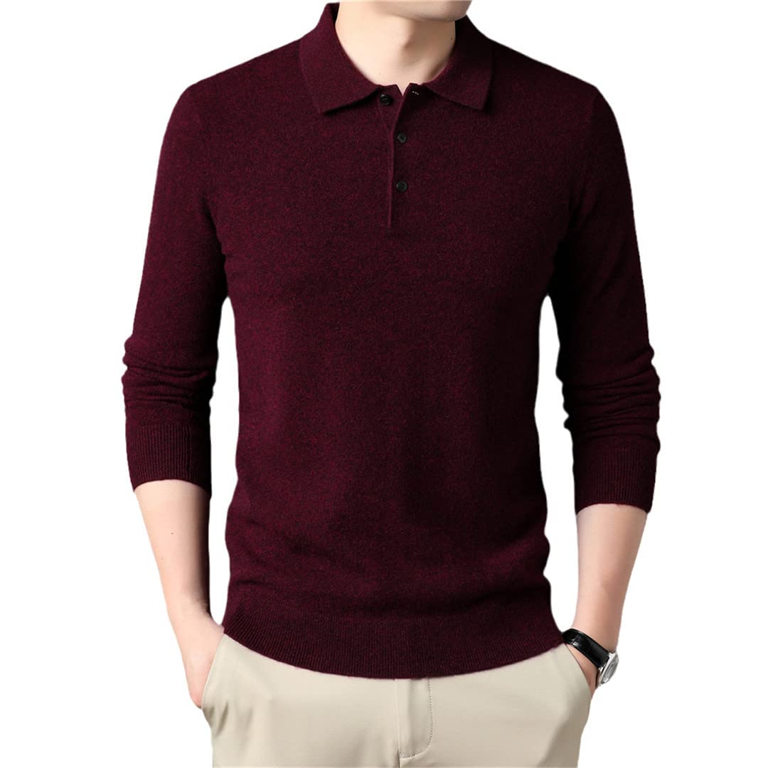 Suwequest Jersey de lana de los hombres cuello vuelto suéter de punto ropa grueso jersey
