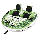 RAVE Sports Warrior 2 Inflatable Boat Towable Tube, 1-2 Riders, Stable Hammock-Style Seats with Backrest, Durable Nylon Cover, Neoprene Padding, Foam-Filled Reinforced Handles