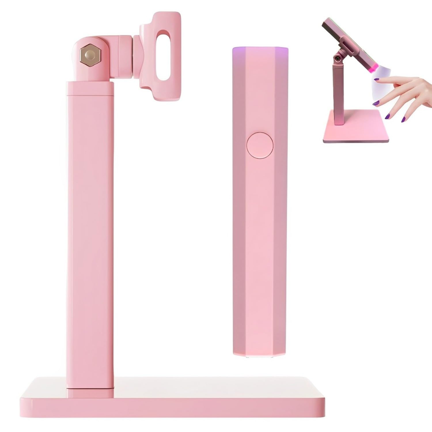 TLISMI Solid Colored Pen Shaped Mini UV LED Nail Lamp with Rotating Stand USB Rechargeable 3W Handheld Quick Nail Polish, Gel Varnish, Nail Art Curing Dryer Light for Home, Travel & Salon Manicure