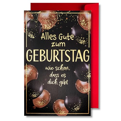 Art Nuvo Geburstagkarte - fröhliche Geburtstagskarte mit Umschlag voller Glanz und schimmerndem Licht, das sich in der glitzernden Zahl und den bunten Drucken widerspiegelt