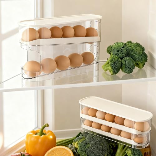 Soporte rodante para huevos de 2 niveles: optimiza el espacio de tu nevera 4