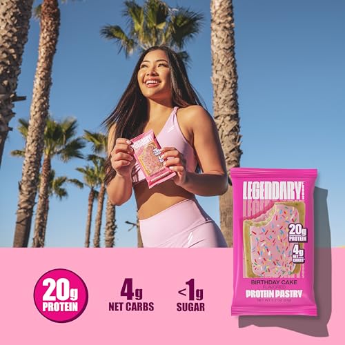 Legendary Foods 20 gr Protein Bar Alternative Tasty Pastry | Low Carb gluten free | Keto Friendly | No Sugar Added | High Protein Snacks | On-The-Go Breakfast | Keto Food - Birthday Cake (10-Pack) - Image 3