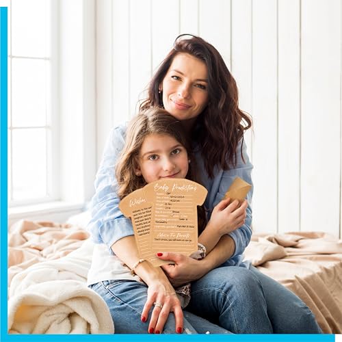 Image of 55PCS Baby Predictions, Double Sided Advice Cards Baby Shower Decorations Cards Wishes to Baby for Parents