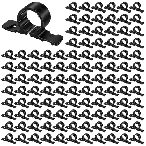 100 Pack 3/4 Inch Black Pipe Supports Suspension Clamp, PP Plastic Pipe Clamps for PEX, Copper, CPVC Tubing - Secure Hold, Easy Installation, Corrosion Resistant