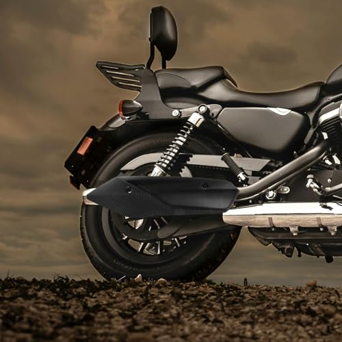 Protector térmico para escape de motocicleta SECFOU accesorio negro de protección calor y ABS 4
