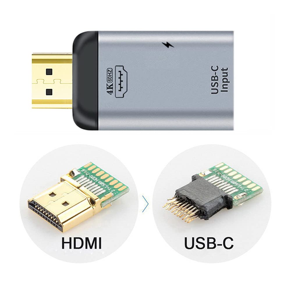 xiwai USB-C Tipo C Hembra a HDMI Sink HDTV y Fuente de alimentación PD 4K 60hz 1080p para teléfono y computadora portátil