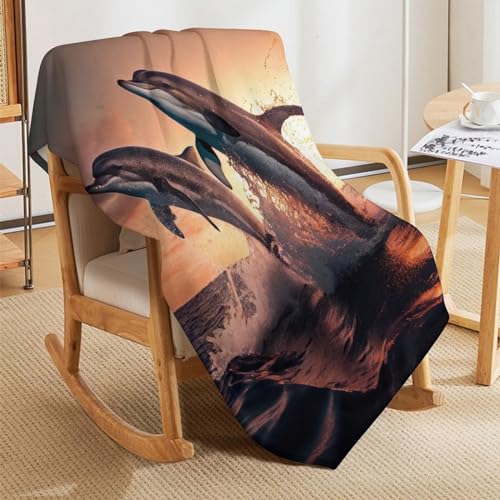 Couverture dauphin en flannel douce 130x180cm pour le canapé - 7