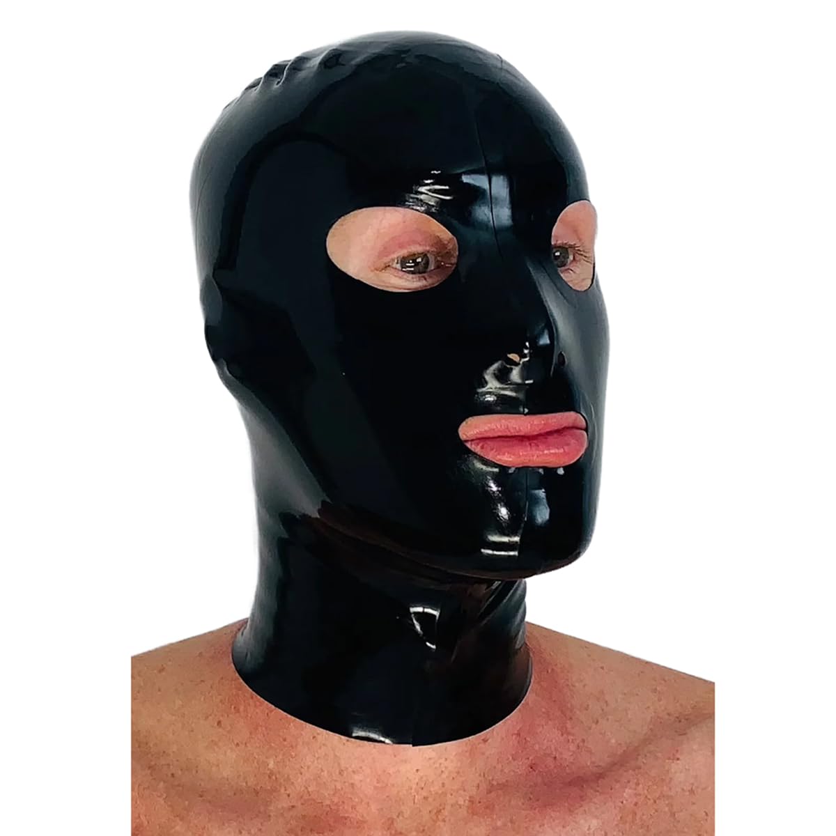 Masque Cagoule Latex Noir,Masque Caoutchouc Intégral Unisexe pour Tête Décoration,Déguisements Club D'Halloween Cosplay