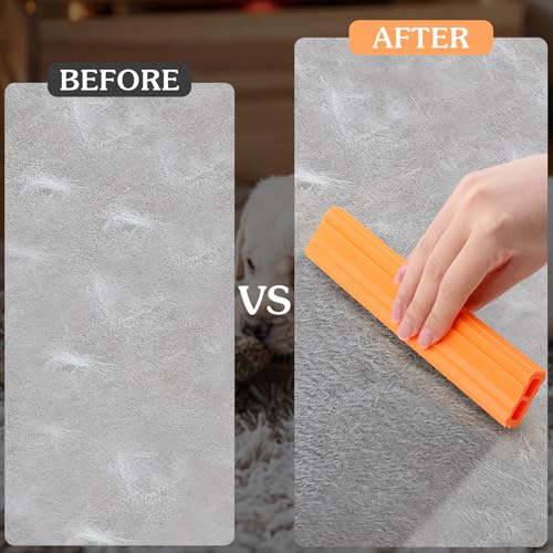 Image of Pet Hair Remover & Auto Detailing Tool - Dog & Cat Hair Remover for Carpets, Car Interiors, Sofas, Bedding, Easy to Grasp Pet Carpet Scrapers,Reusable Pet Hair Removal Tool for Dog & Cat Fur (Combine)