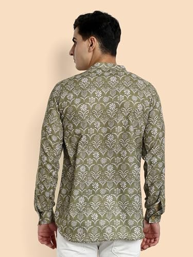 Image of Vardha Men's Cotton Printed Short Kurta with Comfortable Fit and Simple Style and Regular Look | Kurta for Men