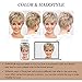 EMMOR Short Wigs for Women Memory Fiber Simulated Human Hair Pixie Curly Wig With Bang,Natural Daily Use Hair(Color 25# Ash Blonde)