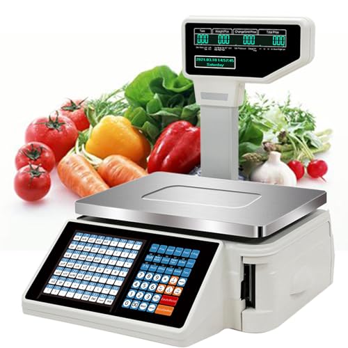 Báscula Digital Comercial con Pantalla LCD y Impresora miniatura 1