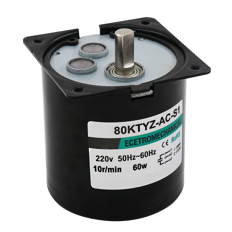 Davitu AC Motor - 80KTYZ AC motor 220V motor micro slow speed machine 60W permanent magnet synchronous motor - (Speed: 10RPM)