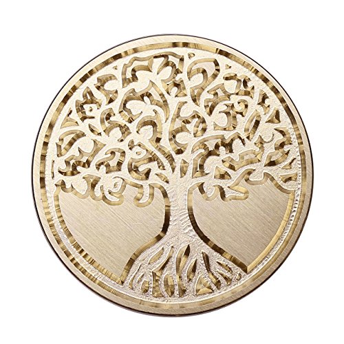 Tree Of Life Wax Seal Stamp, Mornajina Vintage Sealing Stamp With Brass Head Wooden Handle, For Seal And Decorate Cards, Envelopes, Wedding Invitations #TOP1