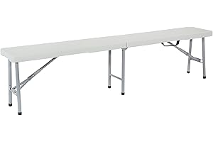 Office Star Space Saving Resin Foldable Bench