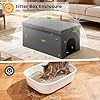 Fecuria 3-in-1 Cat Litter Box Enclosure with Odor Control, Multi-Functional Hidden Litter Box Furniture Bench, Dog Proof, Space-Saving Ottoman Cabinet with Flip-Up Lid, Storage Footrest, Dark Grey #1