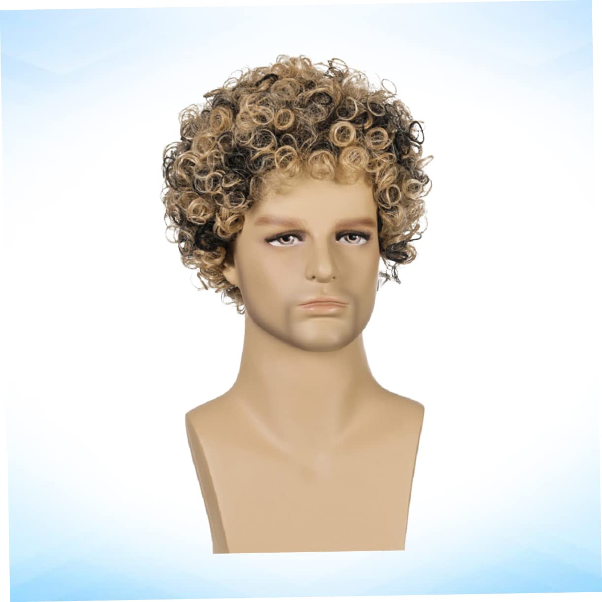 FOMIYES Lot De 2 Perruques Courtes Et Bouclées Pour Homme Postiche Élégant Et Tendance Noir Et Marron