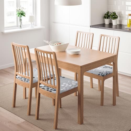 Image of SearchI Water Repellent Seat Covers for Dining Room Chairs Stretch Printed Chair Seat Covers Set of 4, Removable Washable Kitchen Chair Seat Protector Cushion Slipcovers for Office (Leaf Pattern)