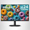 Philips Nuevo Monitor Full HD (1920 x 1080) de 24 pulgadas sin marco, 100Hz, VESA, HDMI x1, Puerto VGA x1, Cuidado de los ojos, Garantía de reemplazo anticipado de 4 años, 241V8LB, Negro
