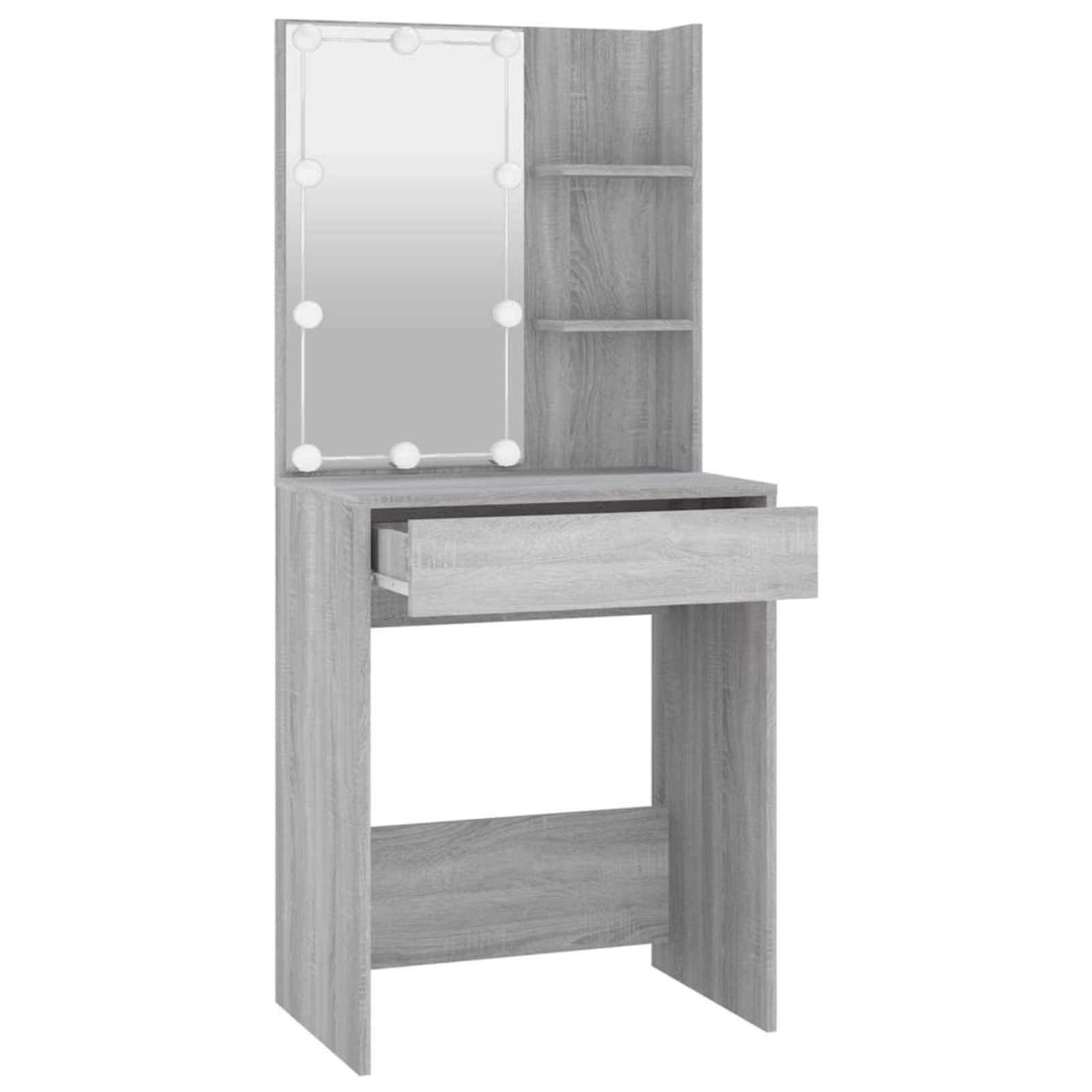LAPOOH Schminktisch Schminken Tisch, Frisiertisch, Kosmetiktisch, Schminkkommode, Schmink Tisch, Make Up Tisch, Grau Sonoma 60x40x140 cm