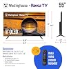Westinghouse Roku TV - 55 Inch Smart TV, 4K UHD QLED Television w/HDR 10+, Dolby Vision, Wi-Fi & Mobile App Connectivity, Flat Screen Compatible w/Apple HomeKit, Alexa, Google Assistant